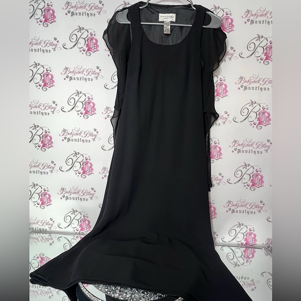 Evan picone dress Flowy Elegant Black Evening Dress